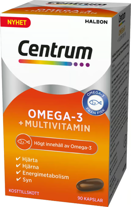 سنتروم أوميجا 3 + فيتامينات متعددة، 90 كبسولة