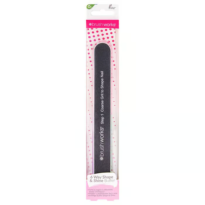 Brushworks 6 Sided Nail File Shape & Shine 1 pc