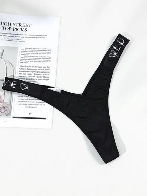 Women's Rhinestone Thongs Panty