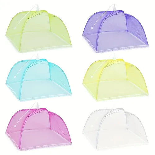 1pc Mesh Food Covers, Foldable Kitchen Anti Fly Mosquito Tent Dome Net Umbrella Picnic Protect Dish Cover, Kitchen Accessories