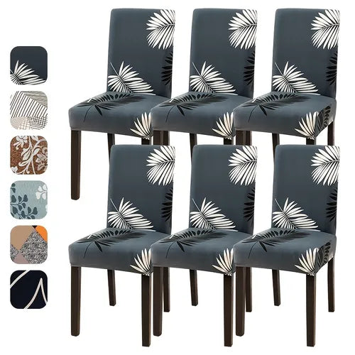 4pcs/6pcs Chair Cover For Dining Room, Stretch Printed Chair Slipcover Decor, Dining Chair Protector For Home Hotel Restaurant Banquet