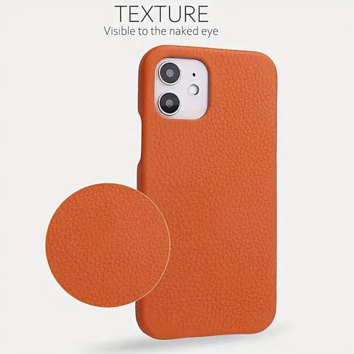 Lychee Pattern Genuine Leather Shockproof Mobile Phone Case For IPhone 11 12 X Pro