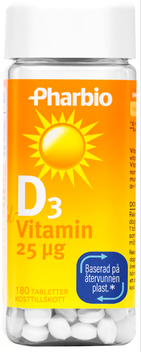 Pharbio D3 Vitamin 25 µg 180 tablets