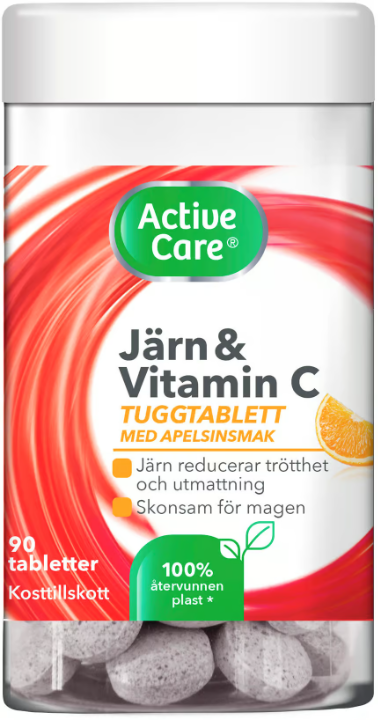 Active Care Iron & Vitamin C 90 chewable tablets