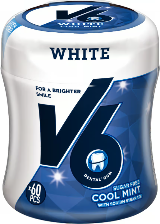 V6 白色清凉薄荷 60 粒