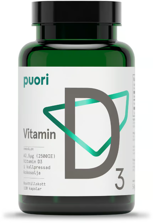 Puori Vitamin D3 62.5ug 120 Capsules