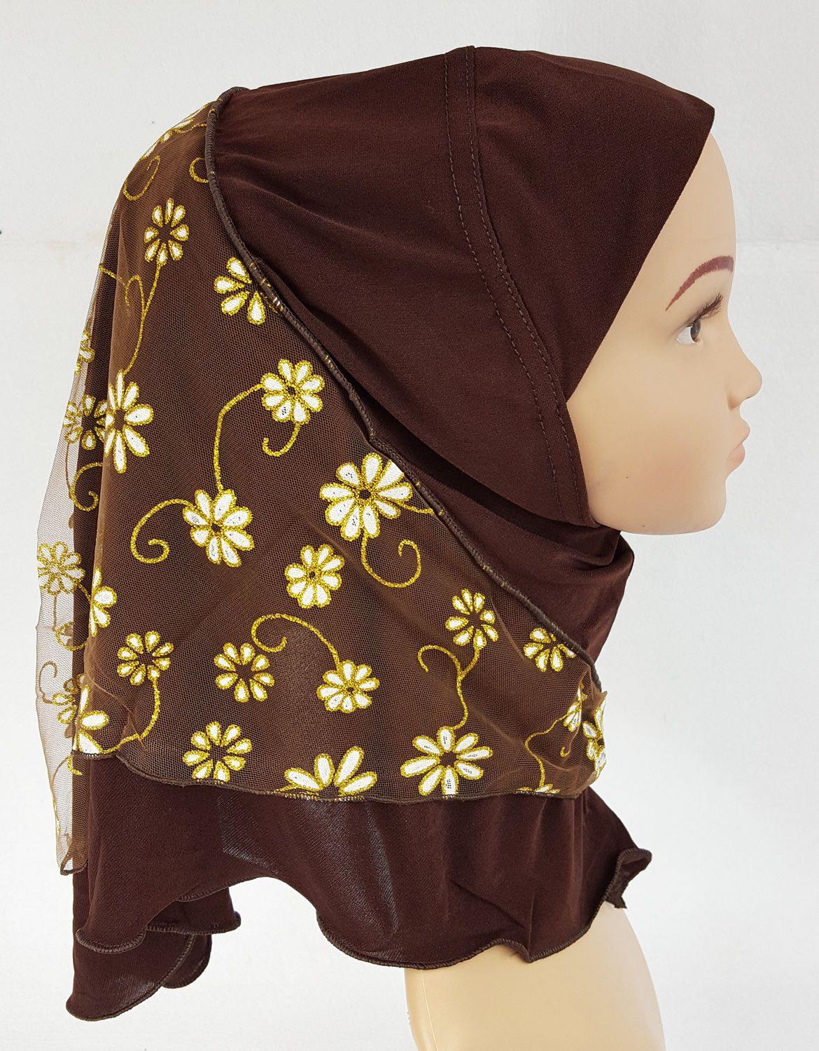 Crystal Hemp Toddler Children Kids Hijab Islamic Scarf Shawls -7270 - Arabian Shopping Zone