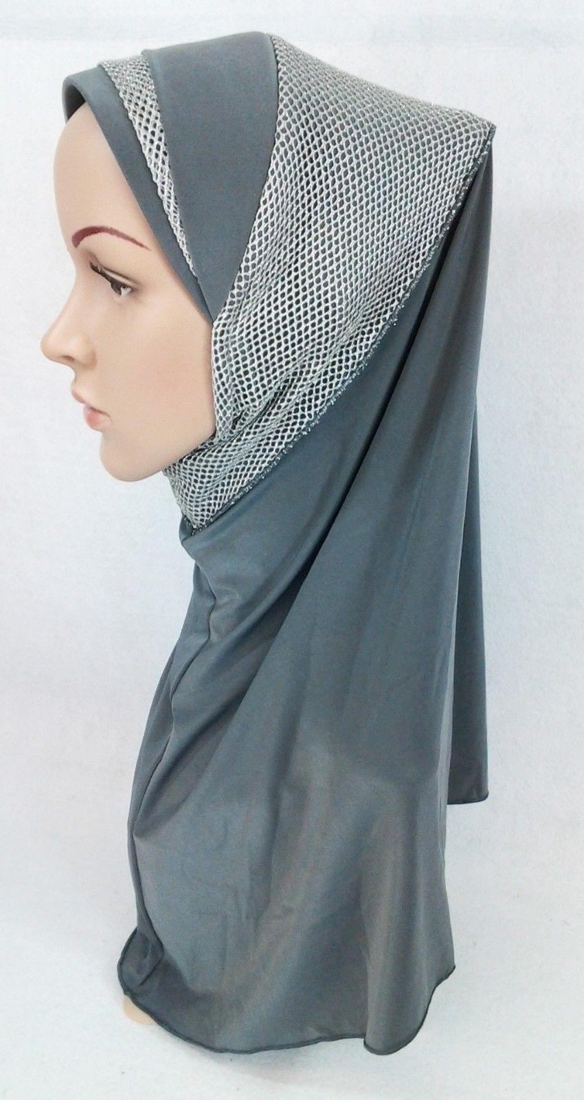 High Quality Viscose Lycra Lace Muslim Hijab Islamic Scarf Shawls Slip-on - Arabian Shopping Zone