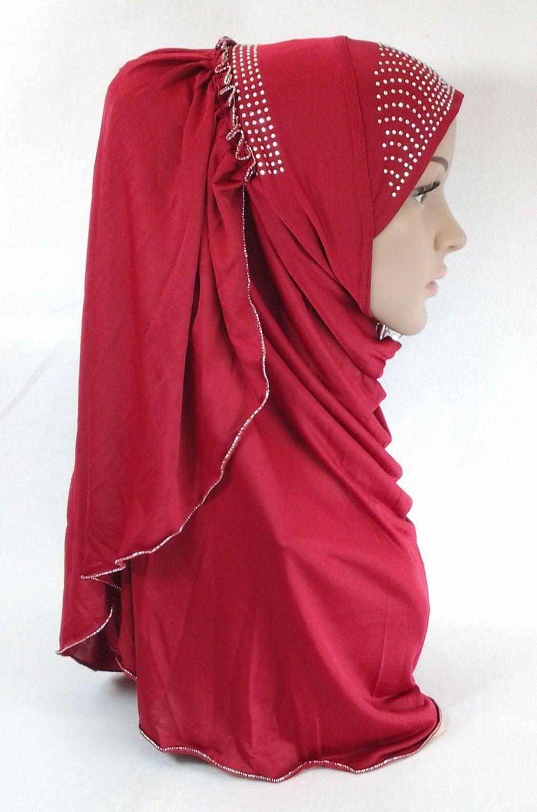 Pull-on Easy Muslim Hijab Fashion Islamic Scarf Viscose Ice Silk MLl061 - Arabian Shopping Zone