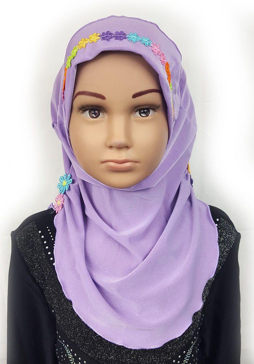 Crystal Hemp Toddler Kids Children Hijab Islamic Scarf Shawls -9397 - Arabian Shopping Zone