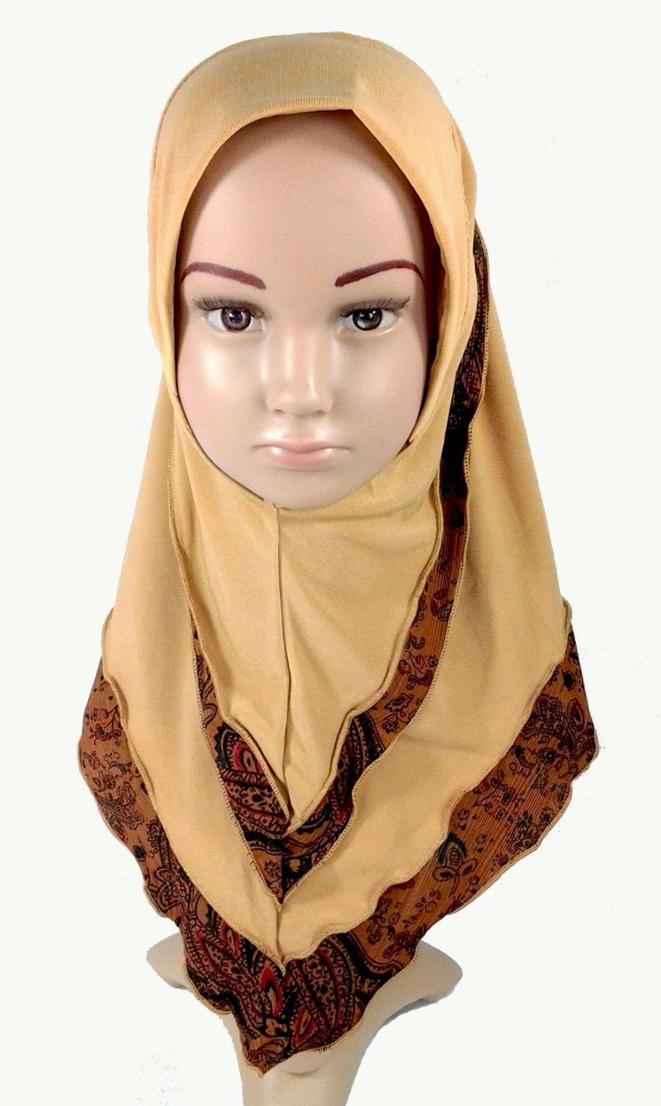 Crystal Hemp Kids Toddler Children Islamic Hijab Islamic Scarf Shawls -0102 - Arabian Shopping Zone