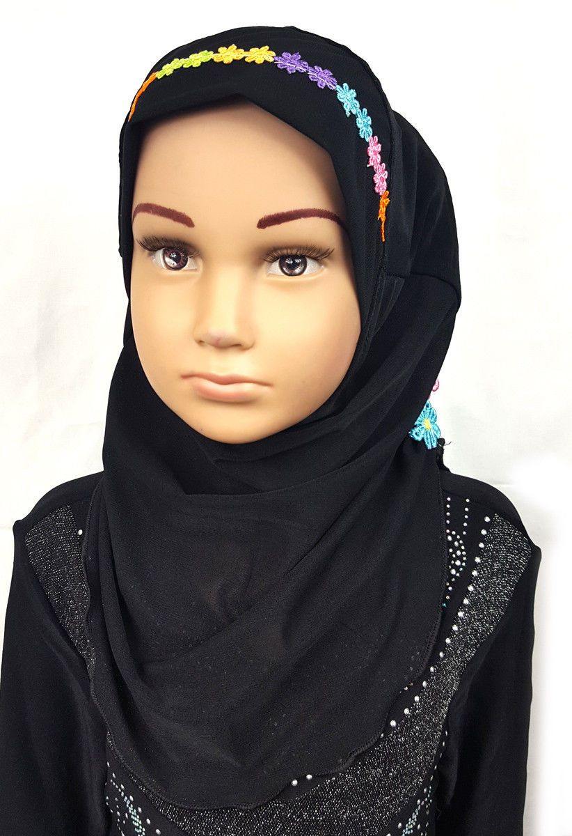 Crystal Hemp Toddler Kids Children Hijab Islamic Scarf Shawls -9397 - Arabian Shopping Zone