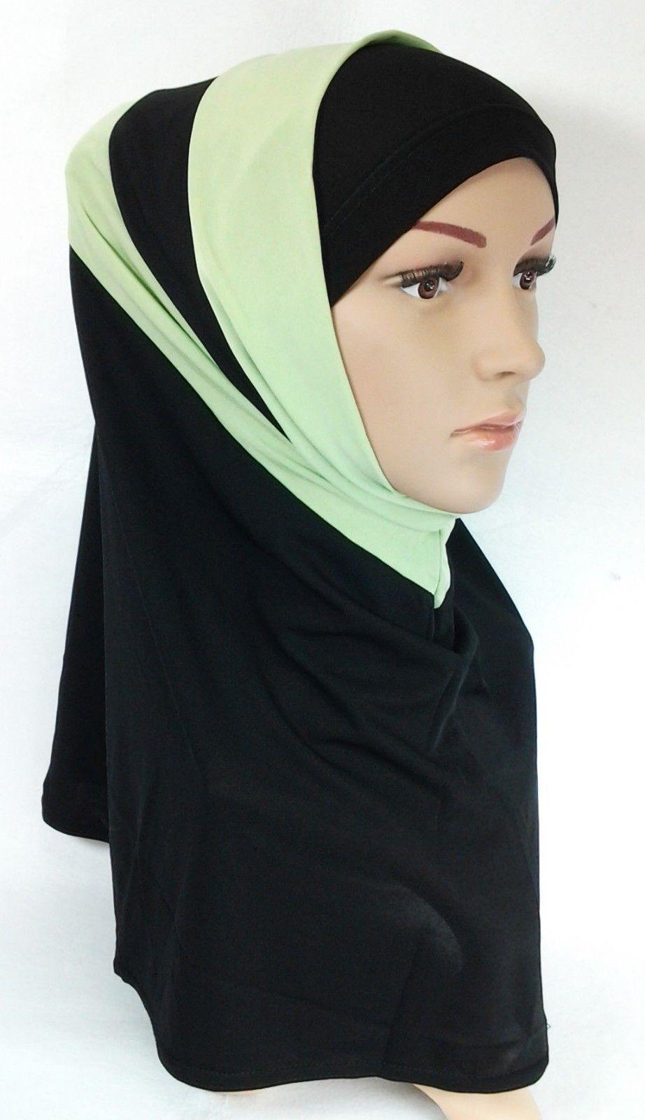 New Crystal Linen Amira Muslim Hijab 2-color-Pattern Scarf Islamic Headwear - Arabian Shopping Zone