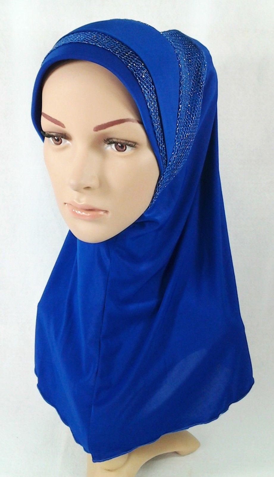 High Quality Viscose Lycra Lace Muslim Hijab Islamic Scarf Shawls Slip-on - Arabian Shopping Zone