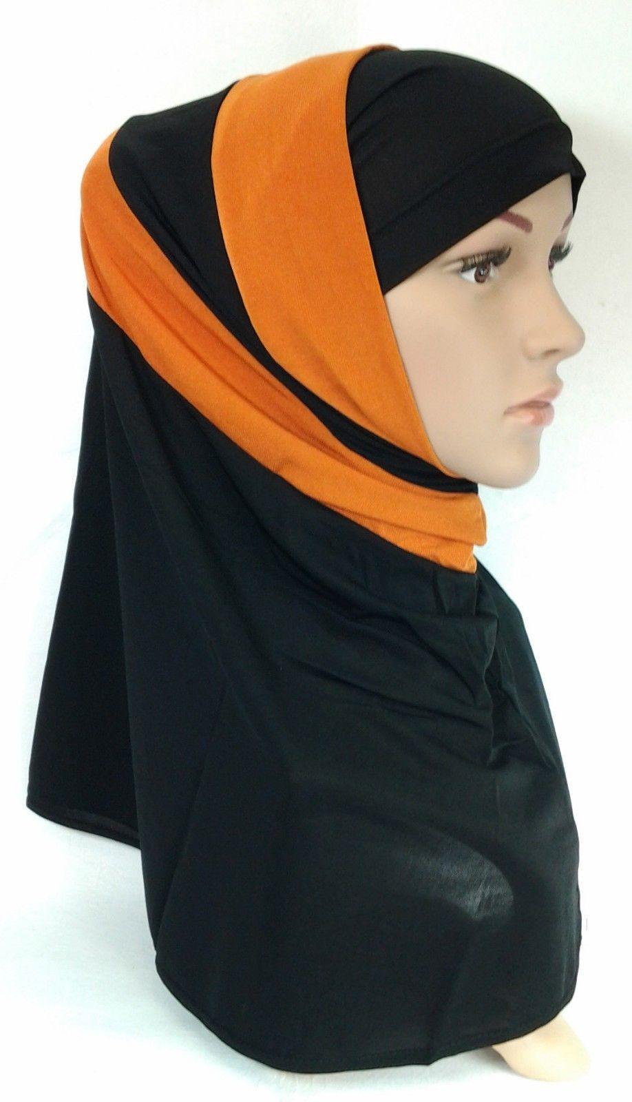 New Crystal Linen Amira Muslim Hijab 2-color-Pattern Scarf Islamic Headwear - Arabian Shopping Zone