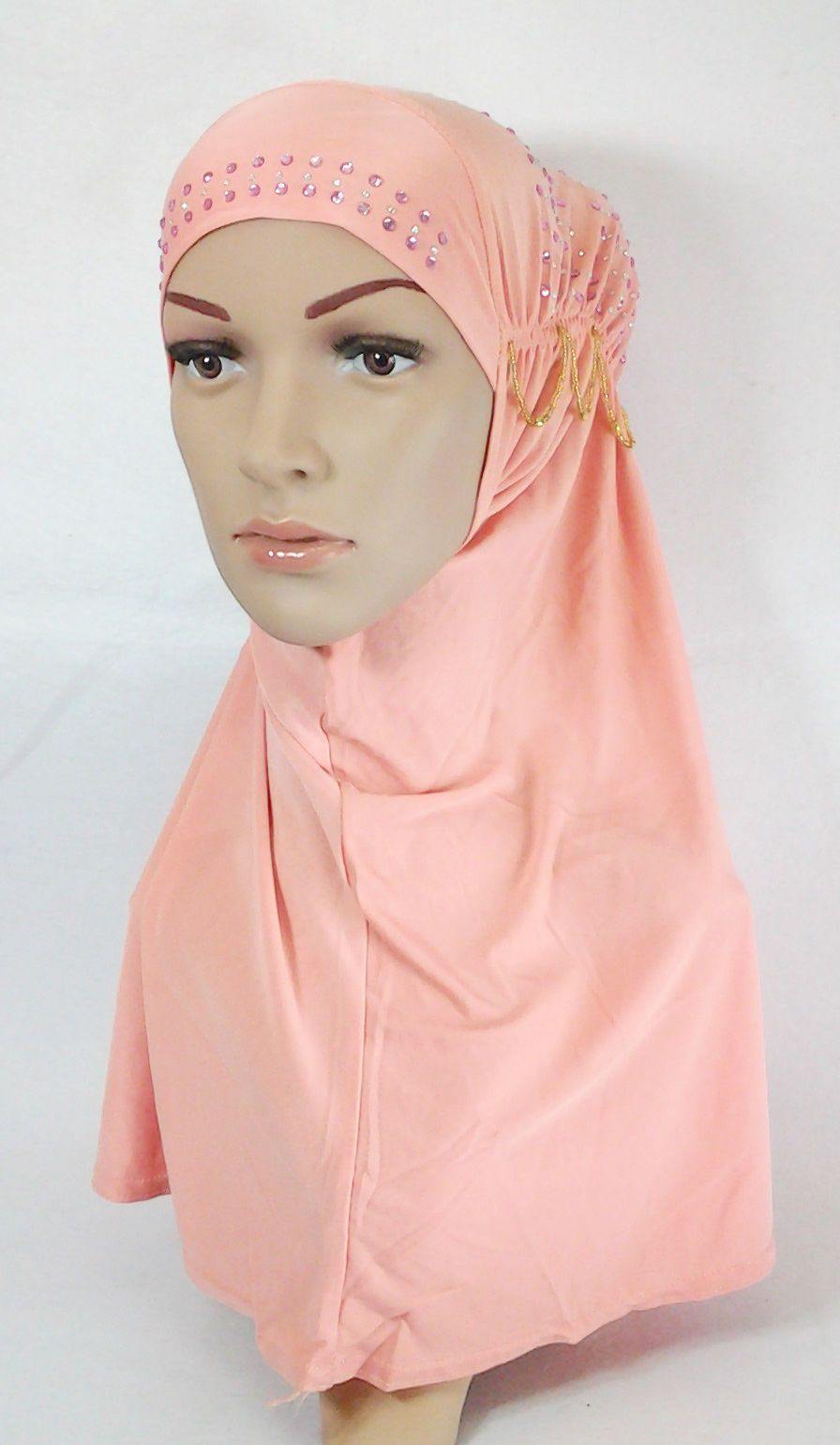 Viscose Ice Silk RhineStone Hijab Muslim Scraf Islamic Amira ASZ089B - Arabian Shopping Zone