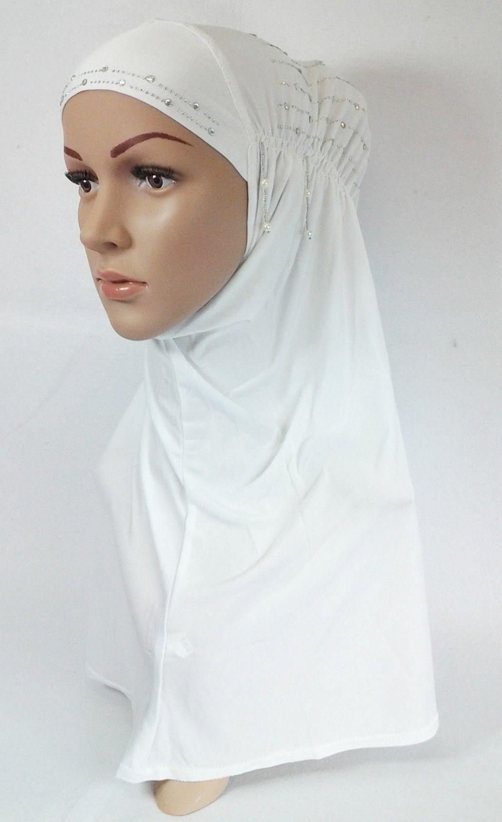 Ice Silk Rhine Stone Hijab Islamic Caps Headwear Arab Scarf ASZ088 - Arabian Shopping Zone