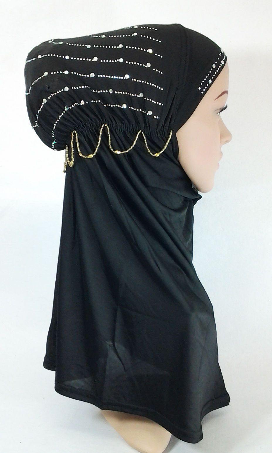 Polyester Ice Silk RhineStone Hijab Muslim Scraf Islamic Amira ASZ089A - Arabian Shopping Zone