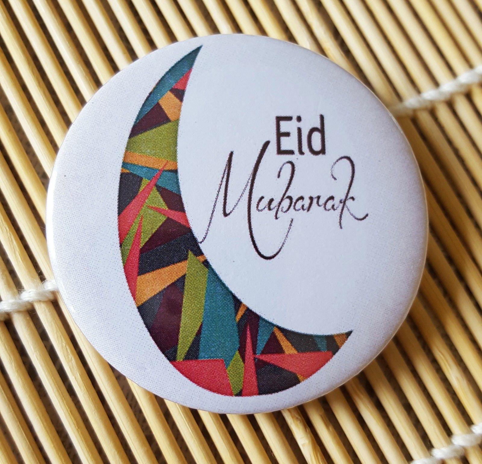 Muslim BADGE BUTTON PIN "Eid Mubarak" (Big Size 2.25inch/58mm) ISLAMIC GIFT - Arabian Shopping Zone