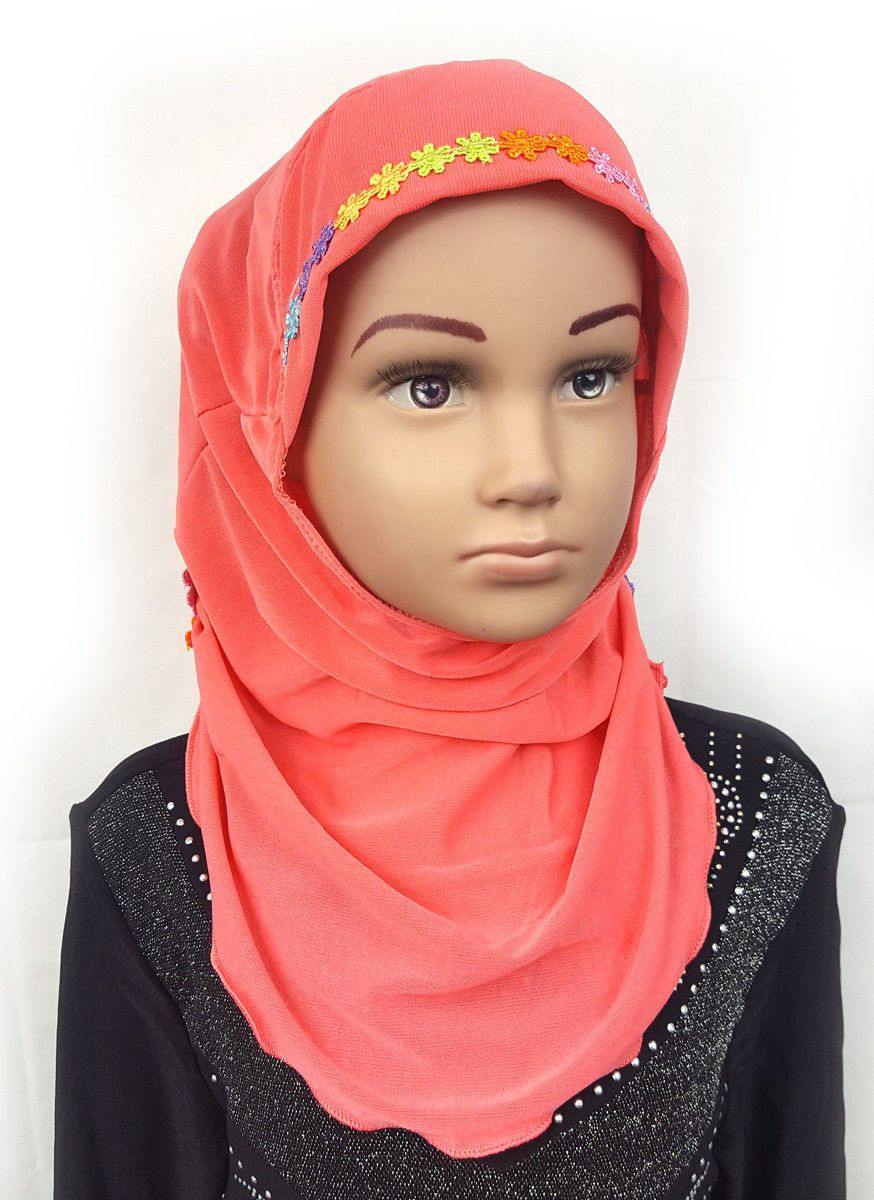 Crystal Hemp Toddler Kids Children Hijab Islamic Scarf Shawls -9397 - Arabian Shopping Zone