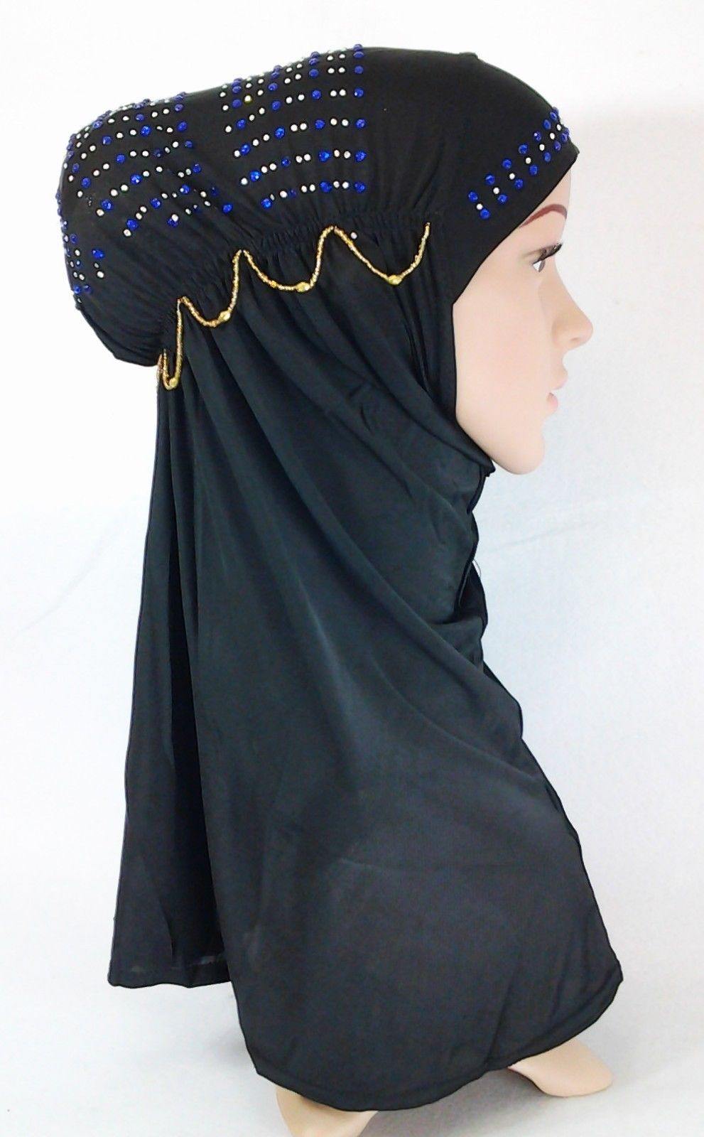 Viscose Ice Silk RhineStone Hijab Muslim Scraf Islamic Amira ASZ089B - Arabian Shopping Zone