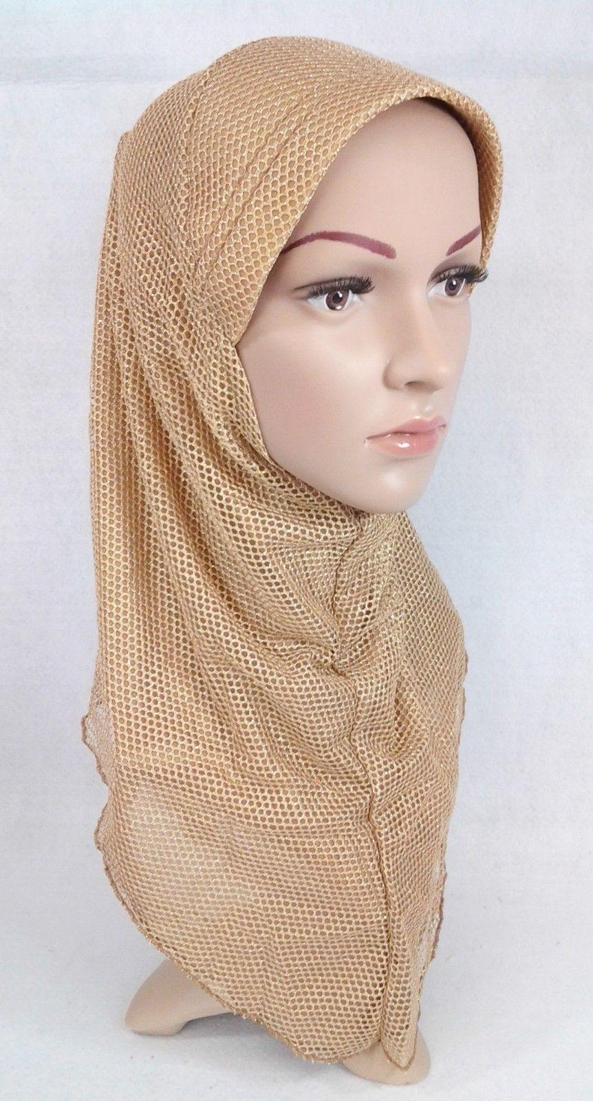 Muslim Hijab Islamic Soft Mesh Hijab/MaxiScarf/ Wrap/Shawl/Slip-on - Arabian Shopping Zone