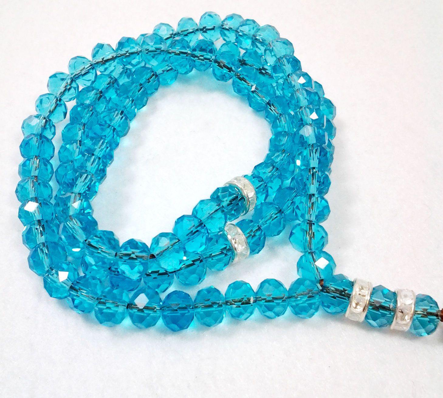 8mm Crystal Muslim Prayer Beads 99  Masbaha - Arabian Shopping Zone