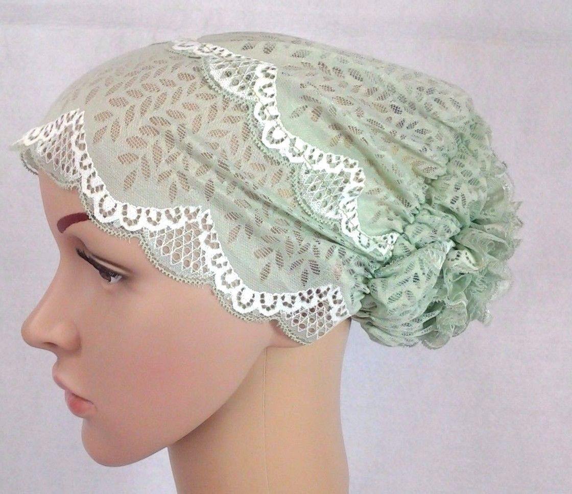 Full Lace Muslim Inner Hijab Caps Flower-Back Islamic Underscarf Hats - Arabian Shopping Zone