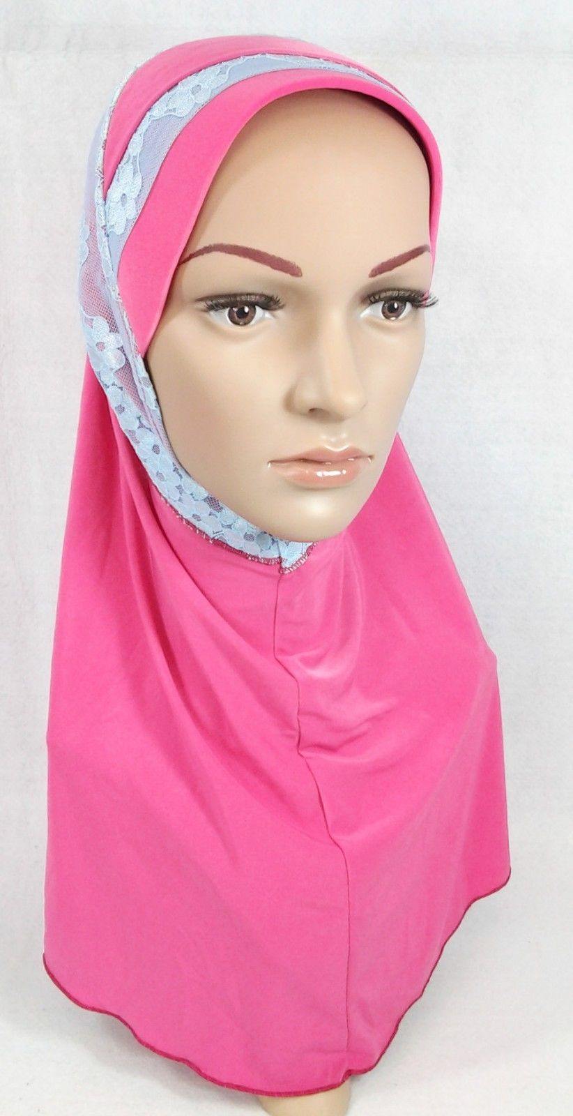 High Quality Viscose Lycra Lace Muslim Hijab Islamic Scarf Shawls Slip-on - Arabian Shopping Zone