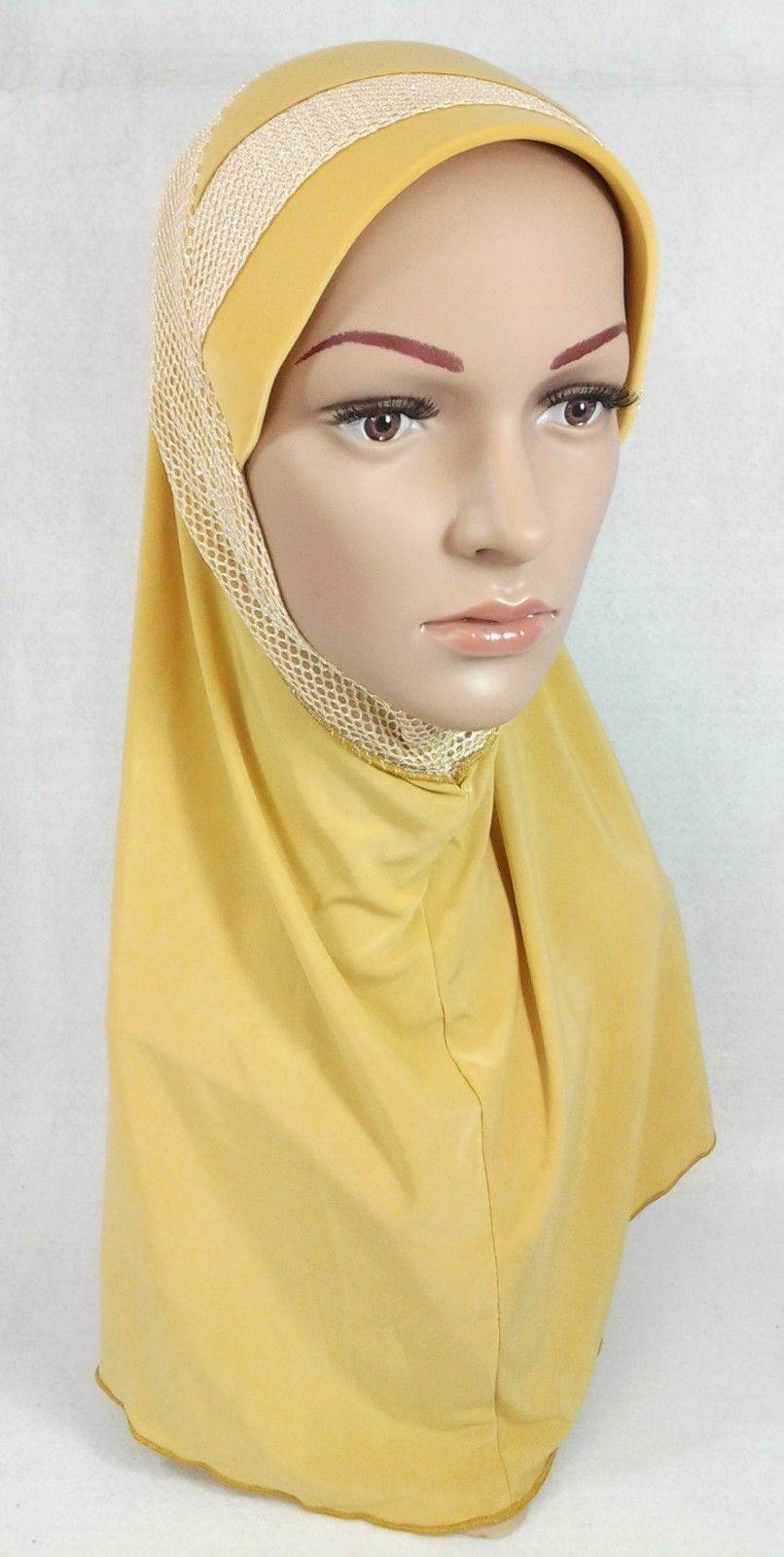 High Quality Viscose Lycra Lace Muslim Hijab Islamic Scarf Shawls Slip-on - Arabian Shopping Zone