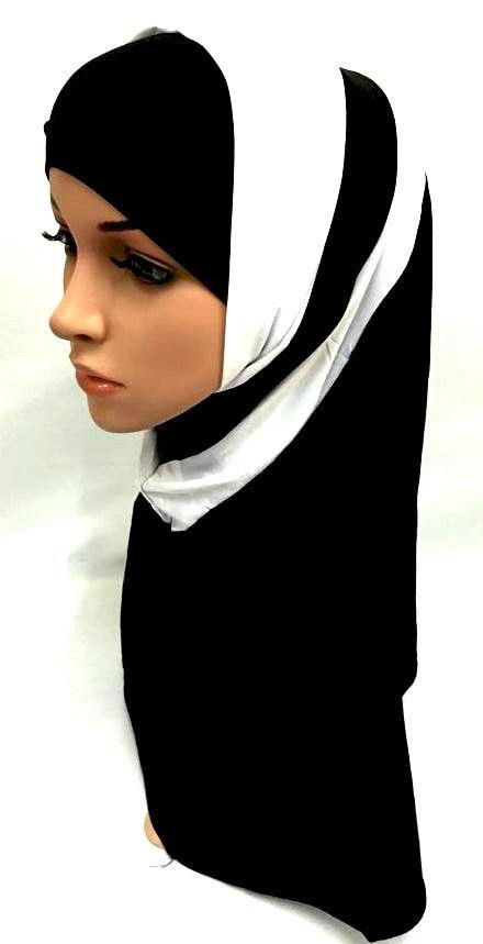 New Crystal Linen Amira Muslim Hijab 2-color-Pattern Scarf Islamic Headwear - Arabian Shopping Zone