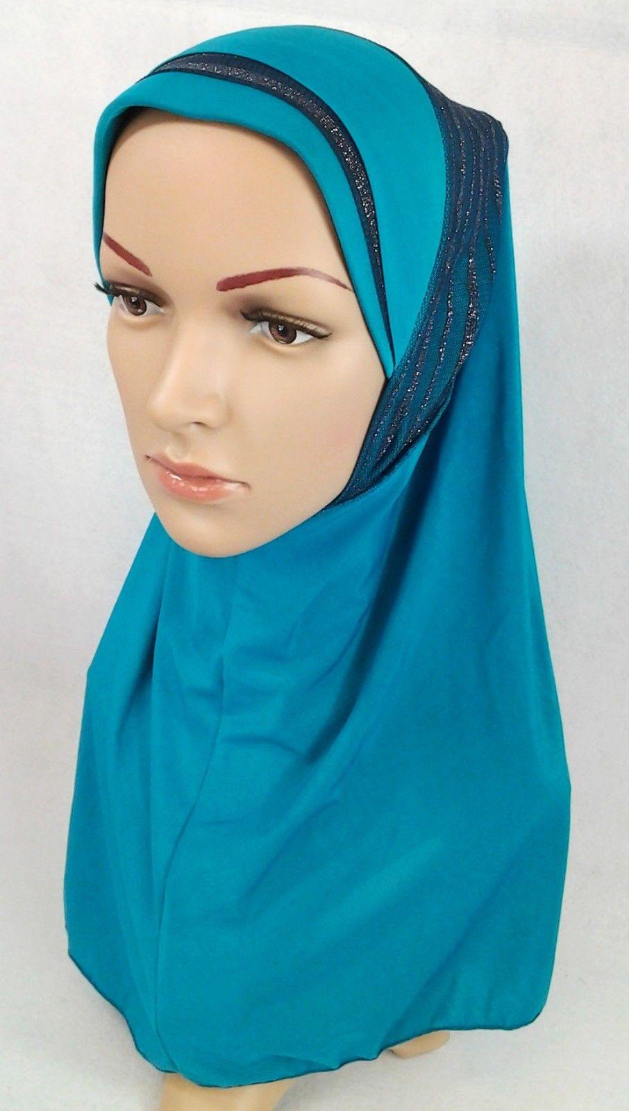 High Quality Viscose Lycra Lace Muslim Hijab Islamic Scarf Shawls Slip-on - Arabian Shopping Zone