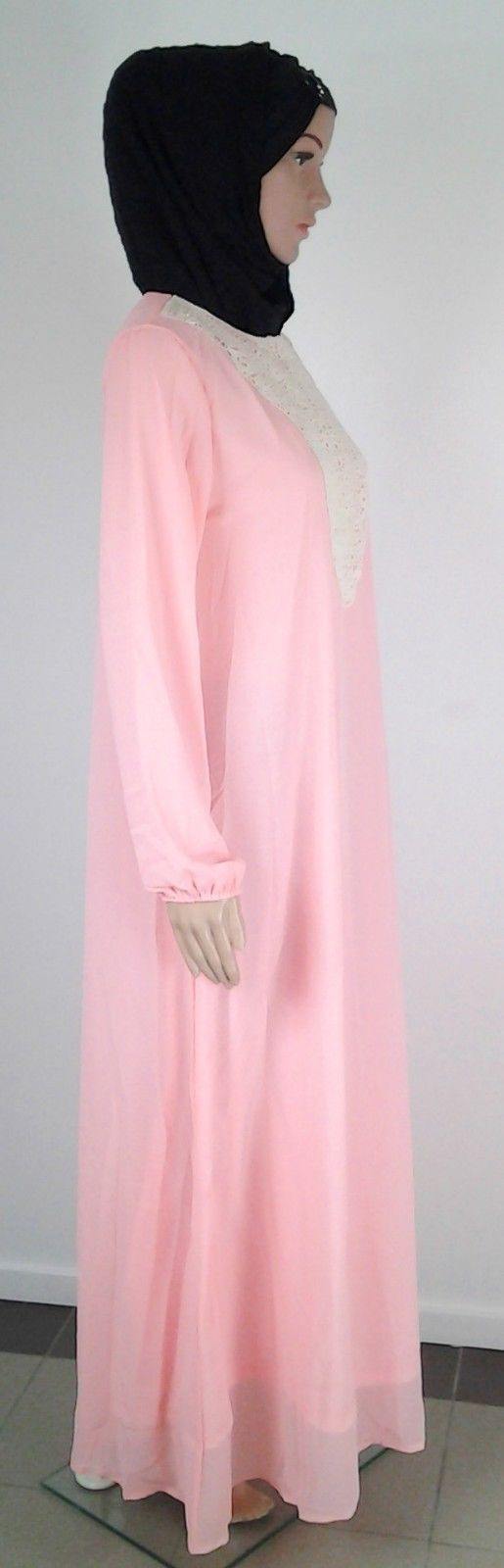 Chiffon double layer Kaftan Women Islamic Abaya Jilbab Long Sleeve HSZ10009 (ML) - Arabian Shopping Zone