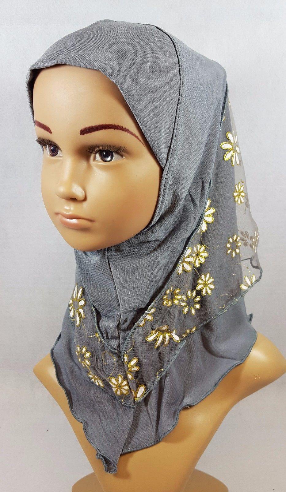 NEW Crystal Hemp Toddler Children Kids Hijab Islamic Scarf Shawls 2-8T - Arabian Shopping Zone