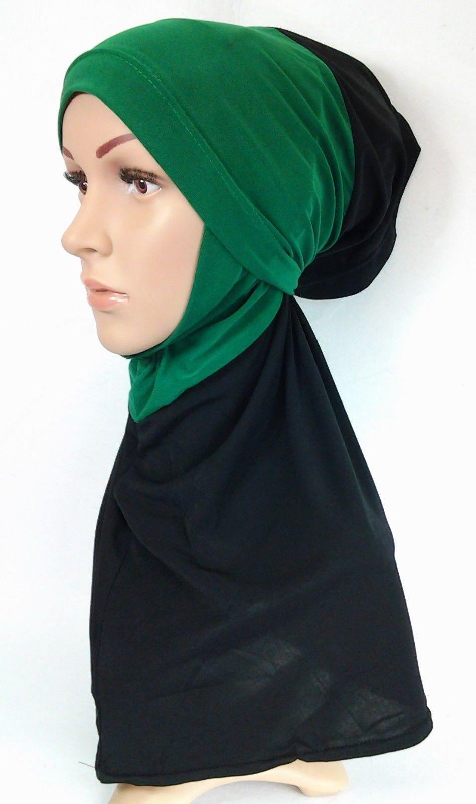 New Crystal Linen Amira Muslim Hijab 2-color-Pattern Scarf Islamic Headwear - Arabian Shopping Zone