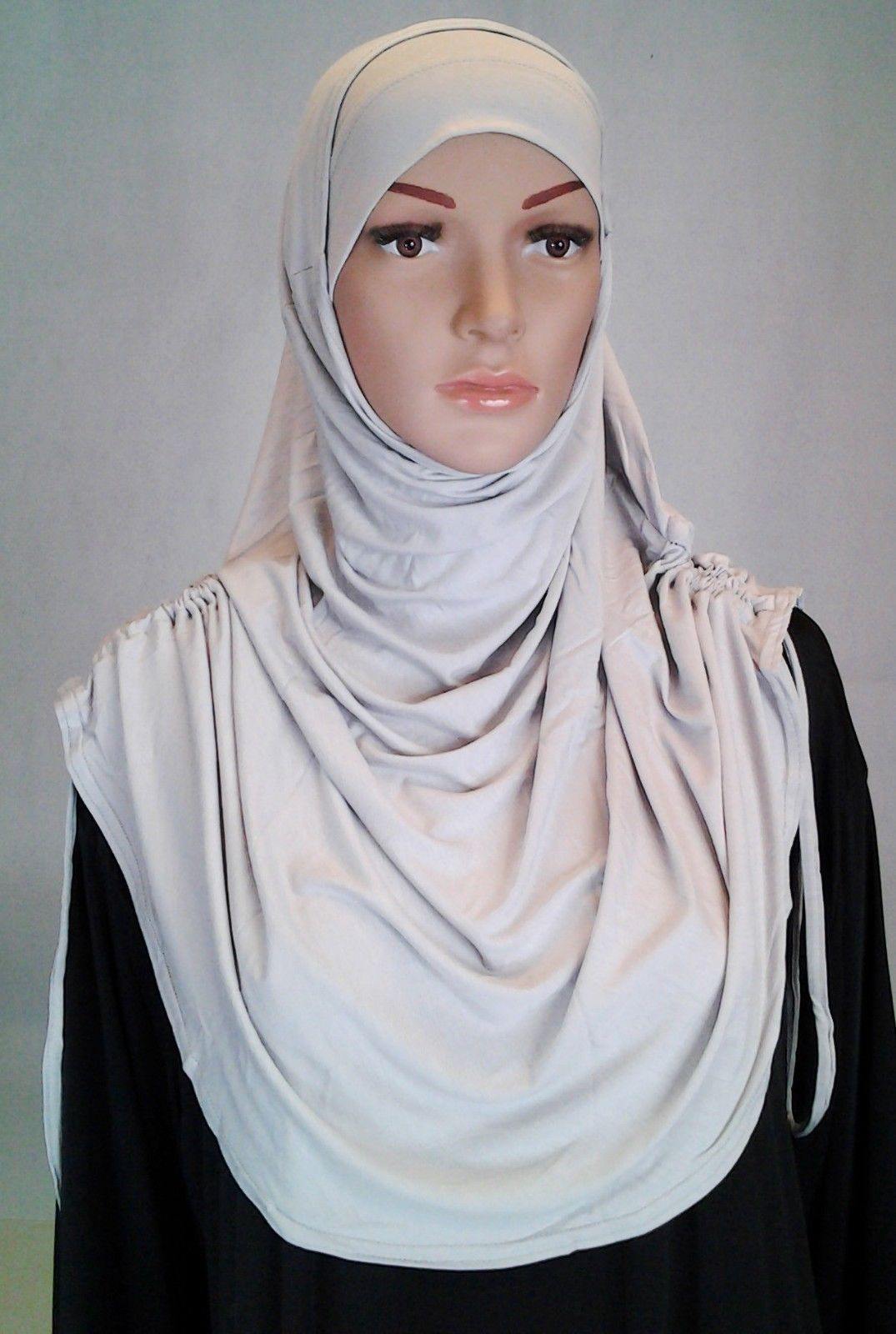 Modal Cotton 2 Piece Amira Hijab Islamic Scarf Shawls Muslim Head Wrap - Arabian Shopping Zone