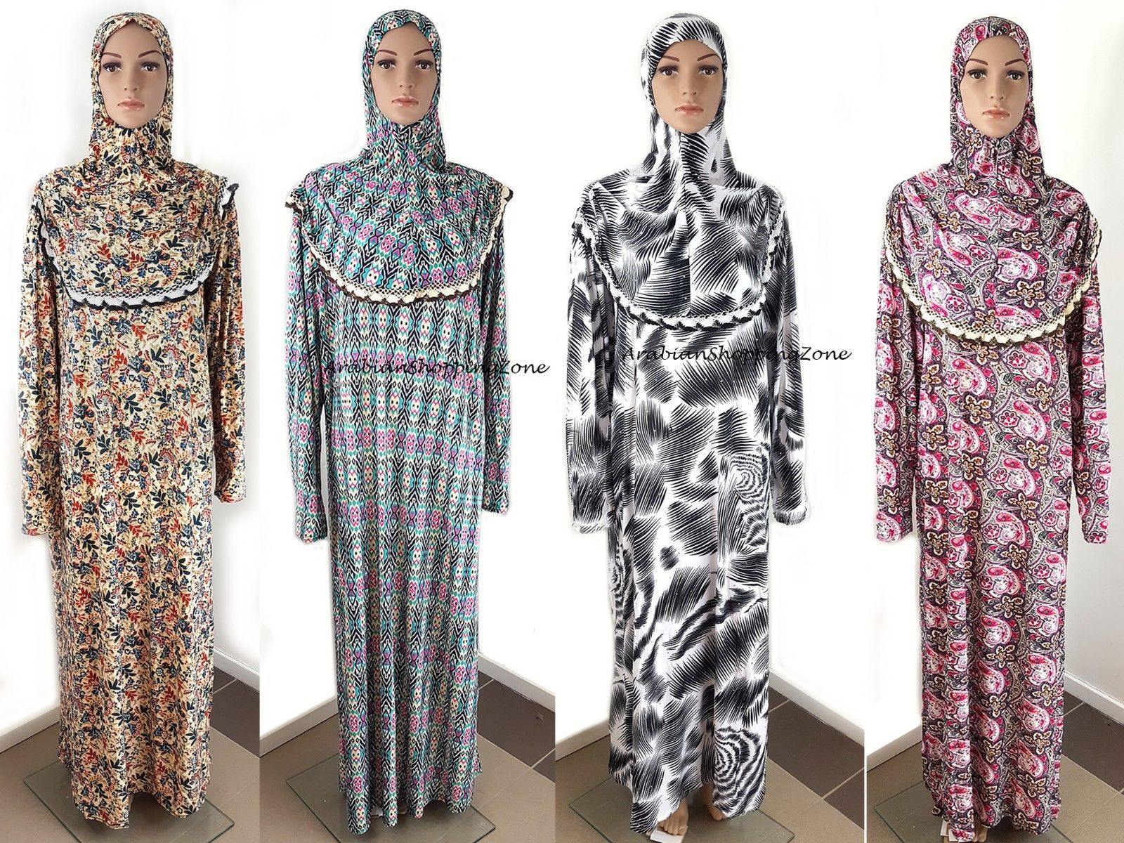 Muslim Islamic Galabeya Isdal Kaftan Gilbab Prayers Izdal Abaya Hijab Dress Eid - Arabian Shopping Zone