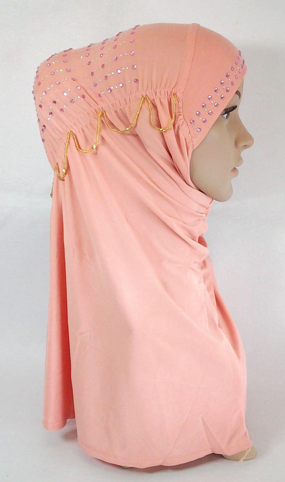 Viscose Ice Silk RhineStone Hijab Muslim Scraf Islamic Amira ASZ089B - Arabian Shopping Zone