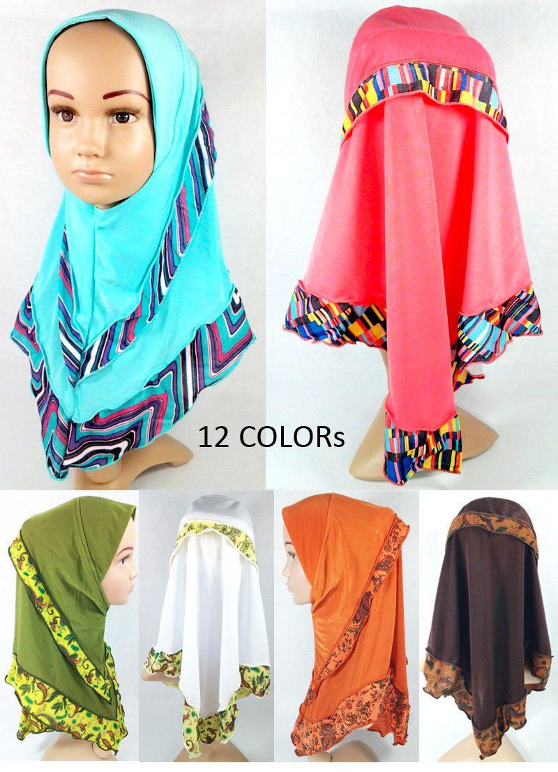 Crystal Hemp Kids Toddler Children Islamic Hijab Islamic Scarf Shawls -0102 - Arabian Shopping Zone