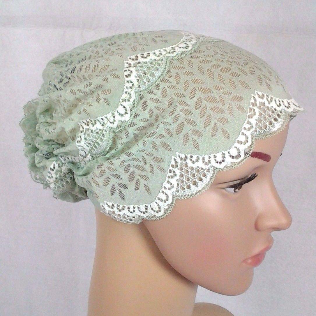 Full Lace Muslim Inner Hijab Caps Flower-Back Islamic Underscarf Hats - Arabian Shopping Zone