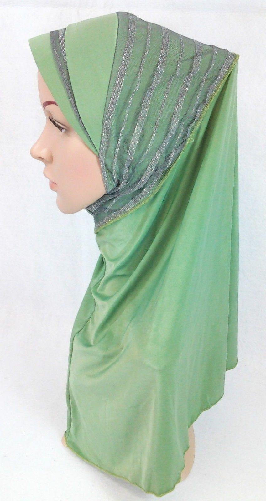 High Quality Viscose Lycra Lace Muslim Hijab Islamic Scarf Shawls Slip-on - Arabian Shopping Zone