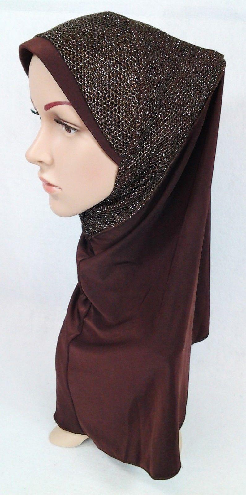 High Quality Viscose Lycra Lace Muslim Hijab Islamic Scarf Shawls Slip-on - Arabian Shopping Zone