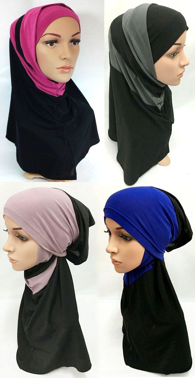 Crystal Linen Amira Muslim Hijab 2-color-Pattern Scarf - Arabian Shopping Zone