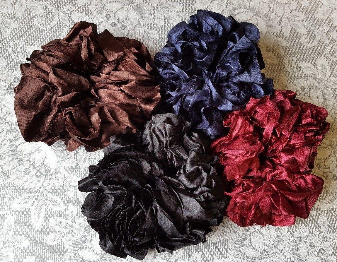 Khaleeji Volumizer Shiny Scrunchie Large Maxi Flower Hair Tie Bun Scarf - Arabian Shopping Zone