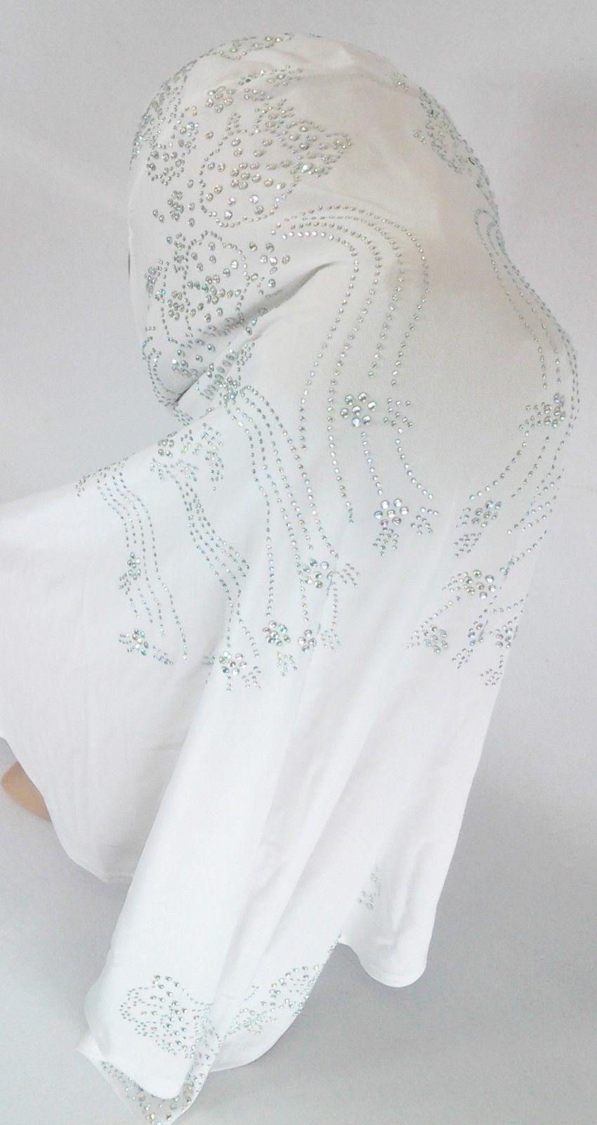 One-Piece Rhinestone Muslim Hijab Fashion Islamic Scarf Viscose CrystalHemp - Arabian Shopping Zone