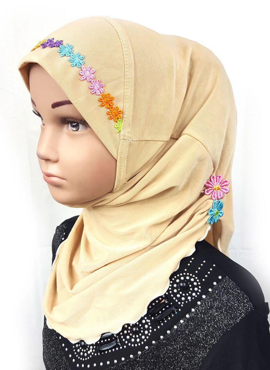 Crystal Hemp Toddler Kids Children Hijab Islamic Scarf Shawls -9397 - Arabian Shopping Zone