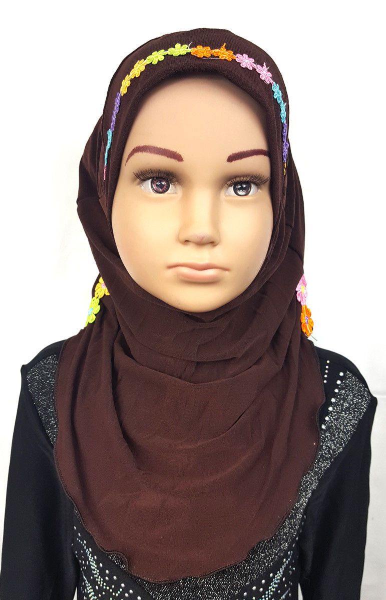 Crystal Hemp Toddler Kids Children Hijab Islamic Scarf Shawls -9397 - Arabian Shopping Zone