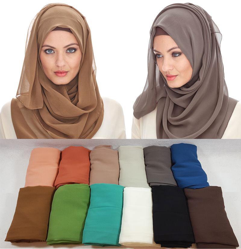 Muslim Hijab Chiffon Hijab/MaxiScarf/ Wrap/Shawl / 20+colors/70*26" (180*67CM) - Arabian Shopping Zone