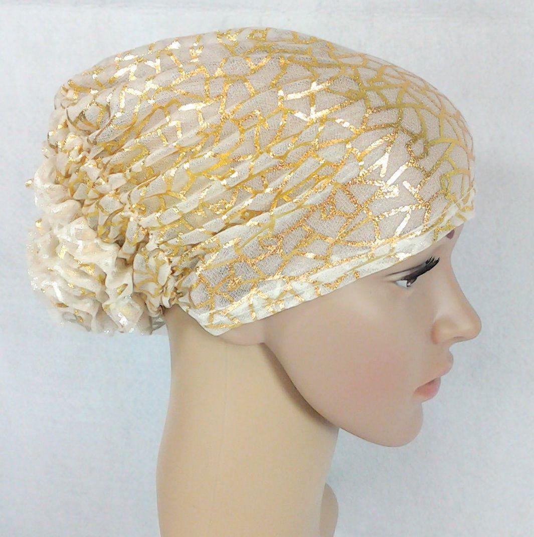 Gauze Gilt-Print UnderHijab Muslim Inner Hijab Caps Hair loss Underscarf - Arabian Shopping Zone