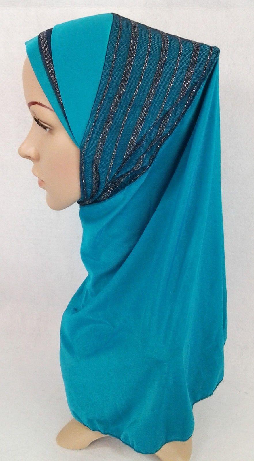 High Quality Viscose Lycra Lace Muslim Hijab Islamic Scarf Shawls Slip-on - Arabian Shopping Zone